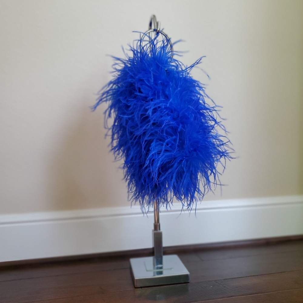 Ostrich feather wristlet